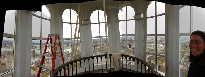 A panorama of the inside of the cupola