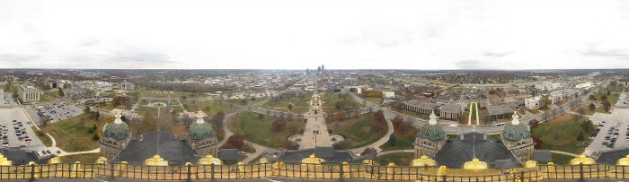 The view!  The weather wasn't so great, but the view was still incredible.  I took 50 photos and stitched them into an awesome 360 panorama from the top. Click on it to get the full version.